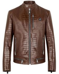 Philipp Plein - Zip-Fastening Leather Jacket - Lyst