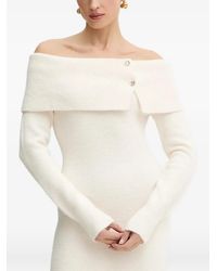 Morgan - Off-Shoulder Button-Detail Mini Dress - Lyst