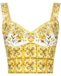 Dolce & Gabbana - マジョリカプリント コルセットトップ - Lyst