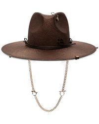 Ruslan Baginskiy - Chain-Strap Straw Fedora Hat - Lyst