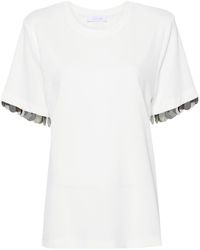 Rabanne - Paillette-embellished Crepe T-shirt - Lyst