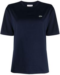 Lacoste - T-shirt en coton à patch logo - Lyst