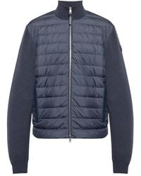 Moncler - キルティング ニットパネル カーディガン - Lyst