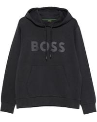 BOSS - Logo-Print Drawstring Hoodie - Lyst