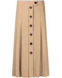 Ferragamo - Plooirok Met Knopen - Lyst