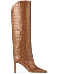 Jimmy Choo - Alizze Kb 85 Croc-embossed Leather Knee-high Boot - Lyst