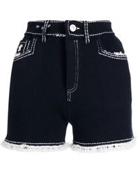 Barrie - Fine-Knit Fringe-Detail Shorts - Lyst