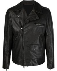 Salvatore Santoro - Notch-Collar Biker Leather Jacket - Lyst