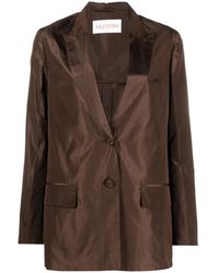 Valentino Garavani - Crinkled-Effect Single-Breasted Silk Blazer - Lyst