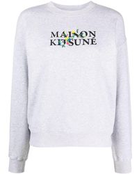 Maison Kitsuné - Sweatshirt mit Logo-Print - Lyst