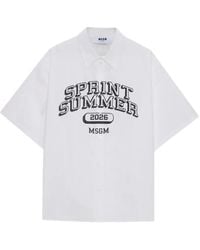 MSGM - Hemd Mit Grafischem Print - Lyst