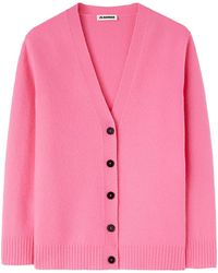Jil Sander - V-Neck Wool Cardigan - Lyst