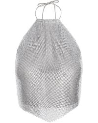 MANURI - Paper Rock Maliën Haltertop Met Open Rug - Lyst