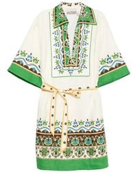 ALÉMAIS - Robe Courte Bridgette À Imprimé Graphique Et Taille Ceinturée - Lyst