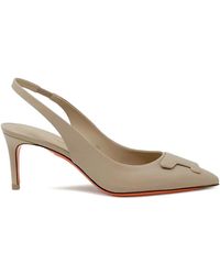 Santoni - 65Mm Slingback Leather Pumps - Lyst