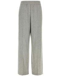 Brunello Cucinelli - Pantalon À Fines Rayures Et Ornements Monili Métalliques Signature - Lyst