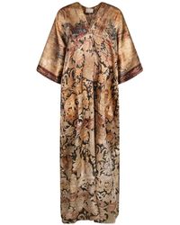 Pierre Louis Mascia - Tapestry-Print V-Neck Maxi Dress - Lyst