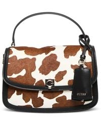 Guess - Audrey Cow-Print Logo-Plaque Tote Bag - Lyst