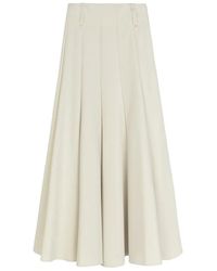 Alysi - Pleated A-Line Midi Skirt - Lyst
