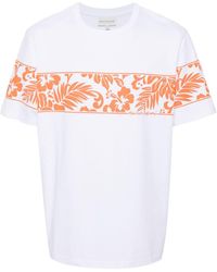 Maison Kitsuné - Floral-print Cotton T-shirt - Lyst