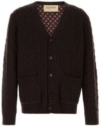 Valentino Garavani - Cable-Knit Wool Cardigan - Lyst