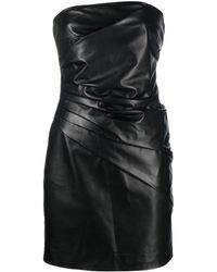 Manokhi - Leather Strapless Mini Dress - Lyst