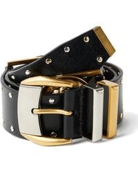 Versace - Studded Leather Belt 4 Cm - Lyst