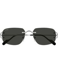 Cartier - Rimless Rectangle-Frame Sunglasses - Lyst
