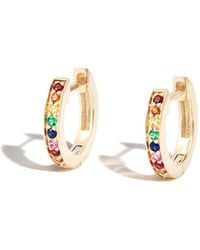 Sydney Evan - 14Kt Pavé Huggie Earrings - Lyst