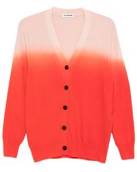 Jil Sander - V-Neck Gradient Buttoned Cardigan - Lyst