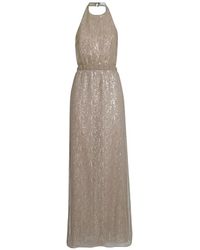 Brunello Cucinelli - Halterneck Embelished Maxi Dress - Lyst