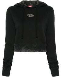 DIESEL - 'F-Slimmy-Hood-P5' Cropped Hoodie - Lyst