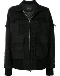 Goen.J - Frayed Tweed Patchwork Bomber Jacket - Lyst