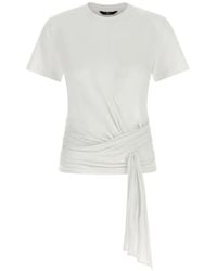 7 For All Mankind - Draped-Detail T-Shirt - Lyst