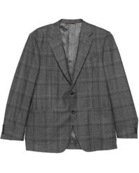 Canali - Check-Pattern Single-Breasted Blazer - Lyst