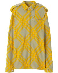 Burberry - Check-Pattern Wool-Blend Shirt - Lyst