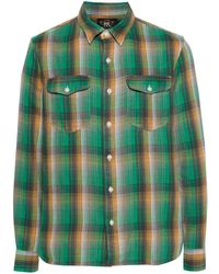 RRL - Plaid Check-pattern Cotton Shirt - Lyst