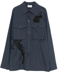 P.A.R.O.S.H. - Ninja Embroidered Chest-Pocket Shirt - Lyst