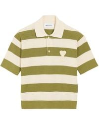 Ami Paris - Ami De Coeur Striped Polo Shirt - Lyst