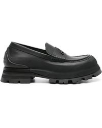 Alexander McQueen - Seal Logo Leather Loafers - Lyst