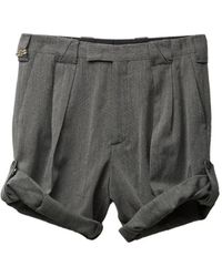 Versace - Herringbone Wool Crêpe Formal Shorts - Lyst