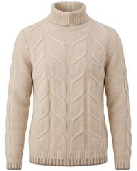 Altea - Cable-Knit Roll-Neck Sweater - Lyst