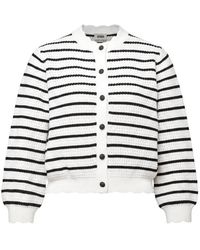 DRYKORN - Striped Scalloped-Edge Cardigan - Lyst