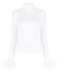 Atu Body Couture - Feather-Cuffs Roll-Neck Top - Lyst