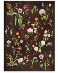 Oscar de la Renta - Botanical-Print Frayed Scarf - Lyst