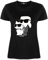 Karl Lagerfeld - T-shirt Ikonik Karl & Choupette - Lyst