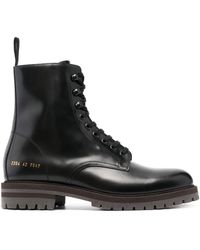 Common Projects - Side Logo-print Lace-up Boots - Lyst
