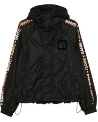 Ganni - Logo-Print Hooded Jacket - Lyst