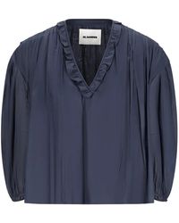 Jil Sander - Ruffled Pleated Blouse - Lyst