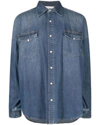 McQueen - Long-Sleeved Buttoned Denim Shirt - Lyst